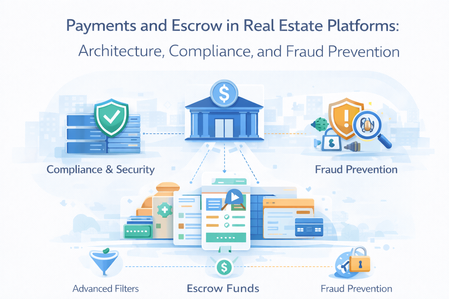Payments and Escrow in Real Estate Platforms: Architecture, Compliance, and Fraud Prevention