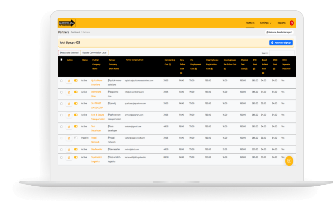 reseller manager portal